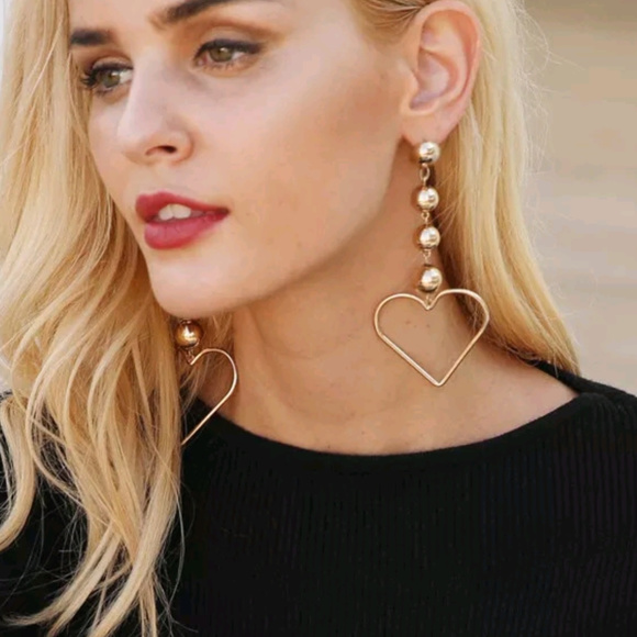 JazzingUpJenn Jewelry - Open Heart Drop Dangle Earrings Gold Tone